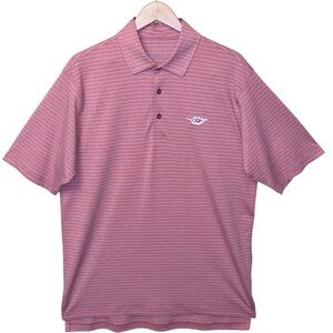 Robert Jones H2O Performance Dusty Rose Striped Golf Polo Shirt Large